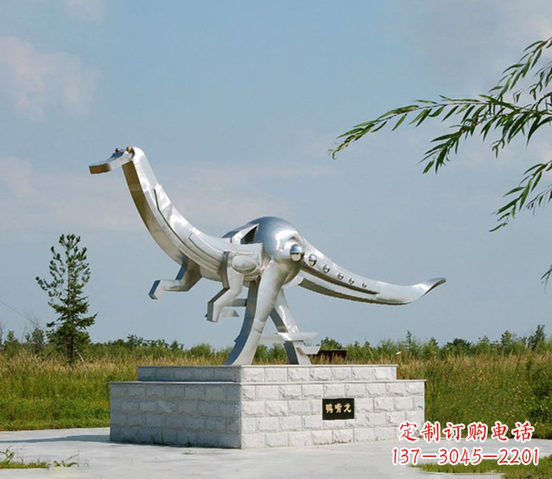 鹤壁特大不锈钢抽象恐龙雕塑