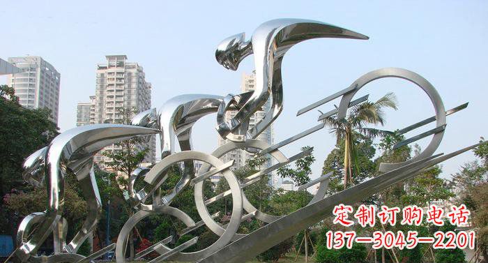 鹤壁不锈钢自行车抽象雕塑