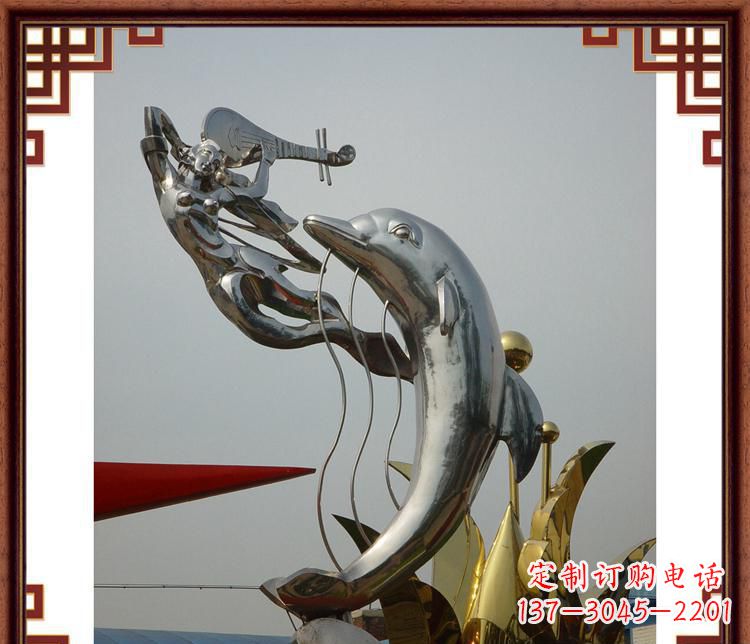 鹤壁活力满满的海豚雕塑