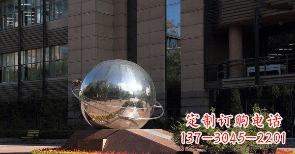鹤壁精美不锈钢制地球与赤道雕塑