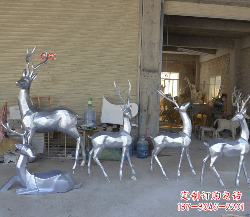鹤壁不锈钢动物雕塑——鹿