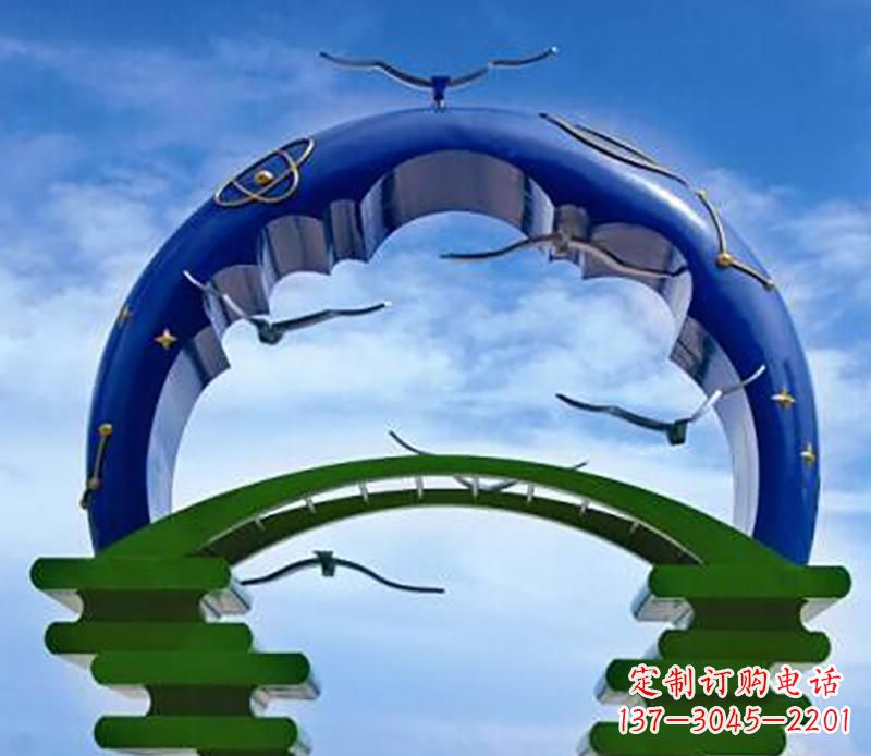 鹤壁不锈钢帝王拱景观雕塑