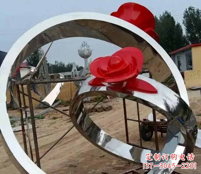 鹤壁精致的不锈钢戒指雕塑