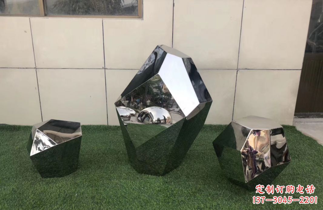 鹤壁高质感不锈钢鹅卵石雕塑