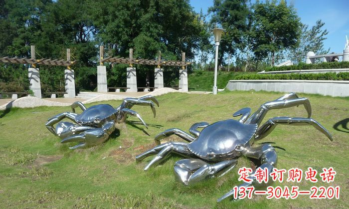 鹤壁产品名称精美铸造不锈钢螃蟹雕塑