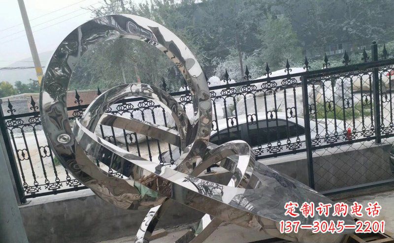 鹤壁公园拼接圆环景观不锈钢雕塑