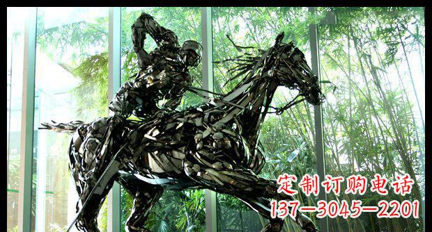 鹤壁高品质不锈钢骑马雕塑