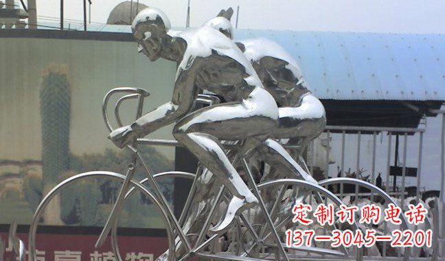 鹤壁不锈钢骑行自行车雕塑