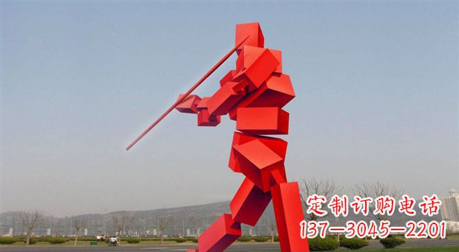鹤壁定制不锈钢标枪雕塑