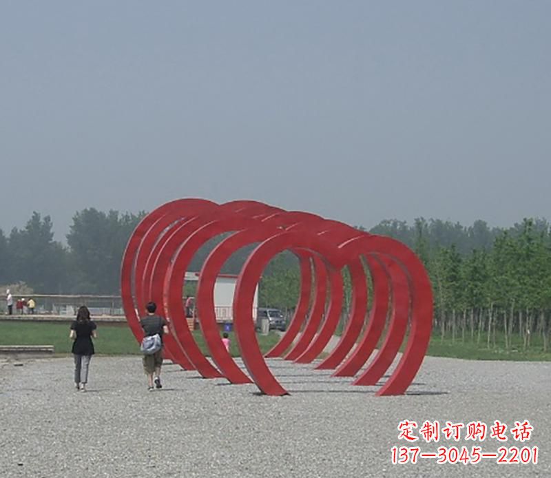 鹤壁不锈钢心形拱门雕塑