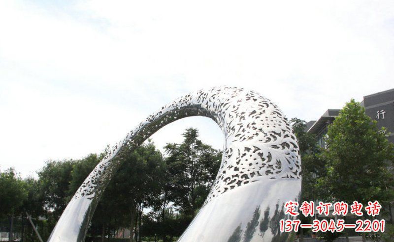 鹤壁优雅定制不锈钢圆形拱门雕塑