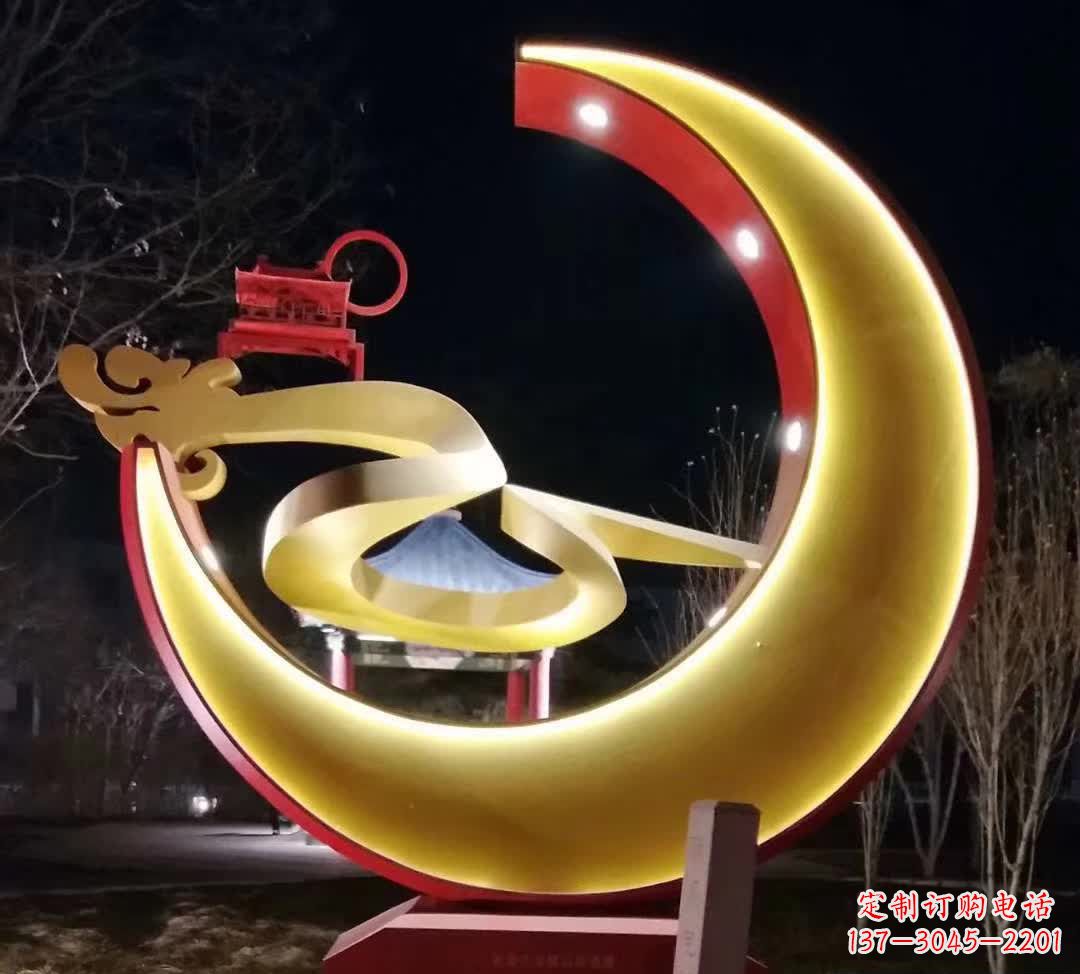 鹤壁精致不锈钢月亮雕塑