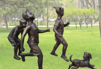 鹤壁仿铜跑步小孩雕塑