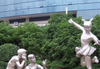 鹤壁优质不锈钢学生人物雕塑