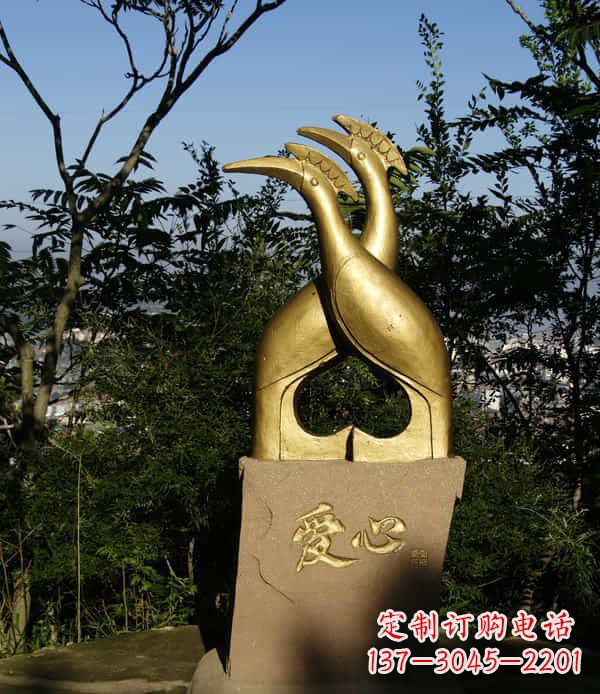 鹤壁新中式装饰铜雕 孔雀景观雕塑