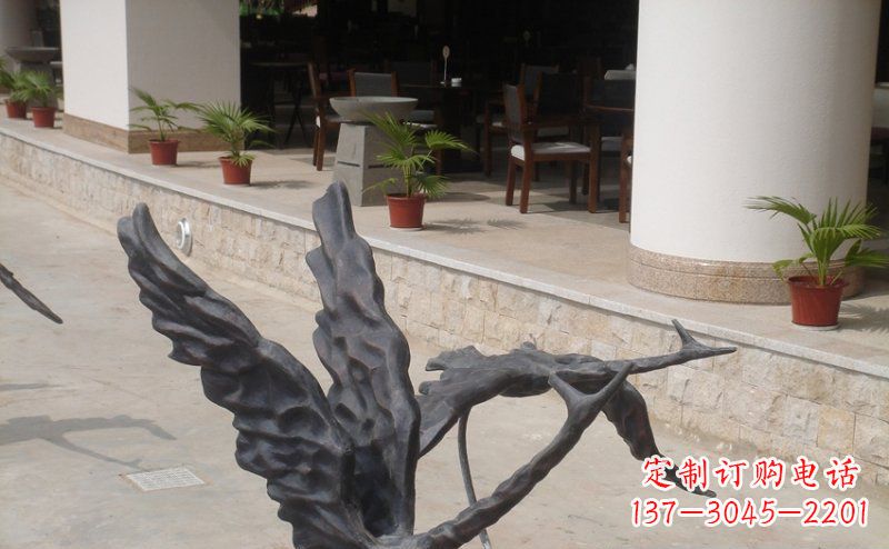 鹤壁公园抽象大雁动物铜雕