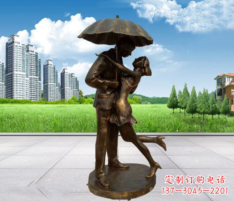 鹤壁情侣铜雕,浪漫定制