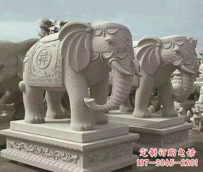 鹤壁精美大象大理石雕塑