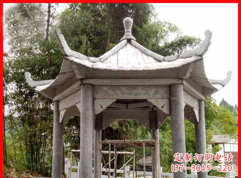 鹤壁复古公园石凉亭雕塑
