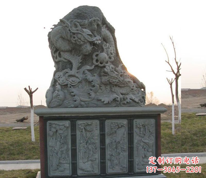 鹤壁精美的大理石龙雕塑