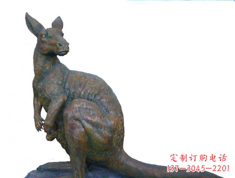 鹤壁公园袋鼠动物铜雕 (4)