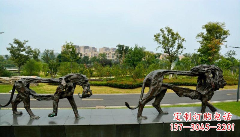 鹤壁象征力量的公园动物狮子雕塑