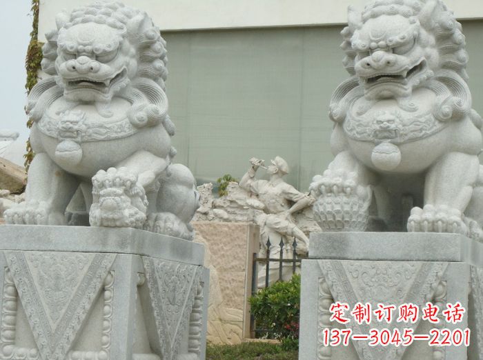 鹤壁高端大理石狮子石雕