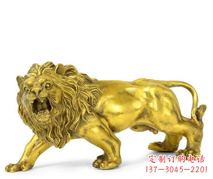 鹤壁黄铜鎏金狮子雕塑——象征力量的艺术精品