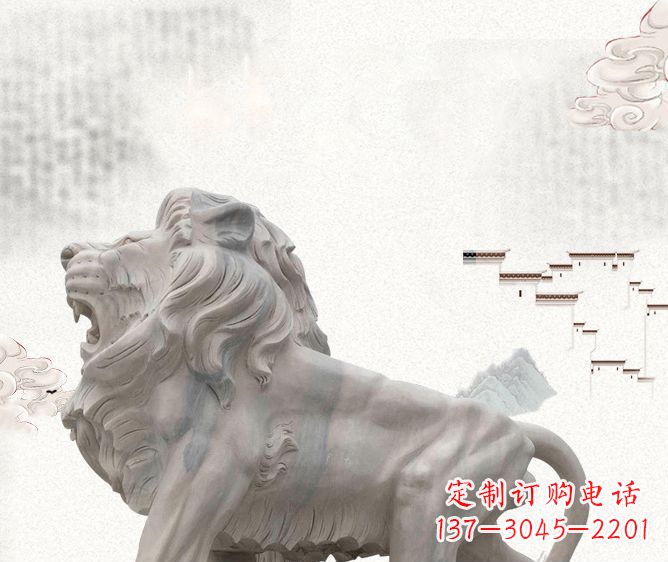 鹤壁公园动物欧式石狮子雕塑