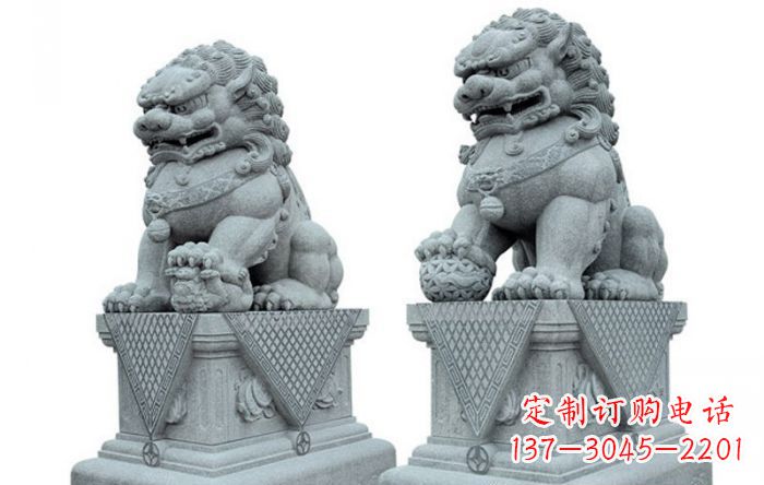 鹤壁公园动物青石狮子石雕