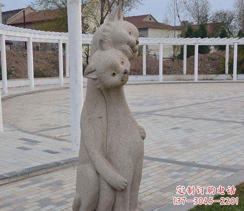 鹤壁精美小猫石雕,让您的公园更加美丽