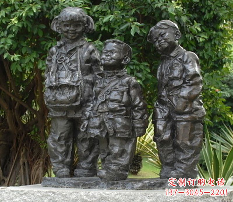 鹤壁公园儿童人物铜雕