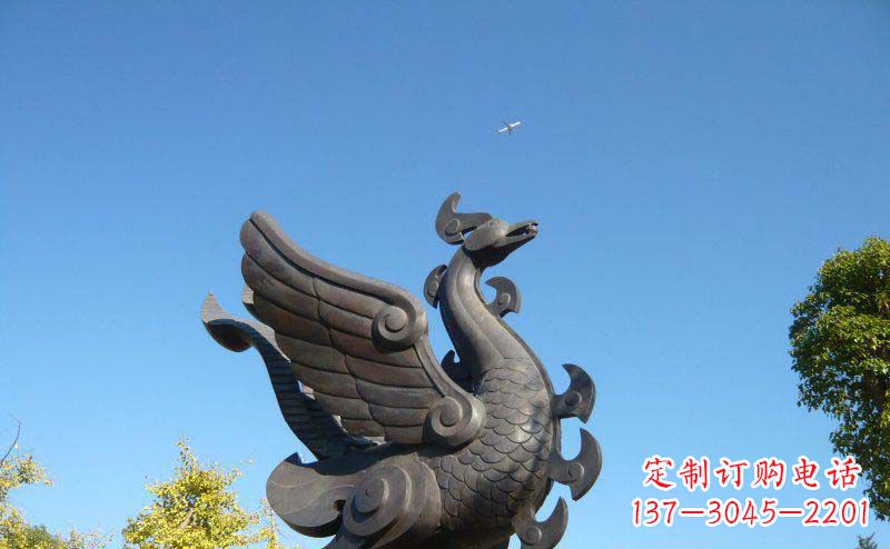 鹤壁公园凤凰景观铜雕