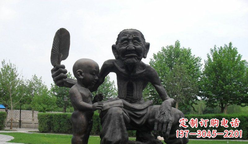 鹤壁温馨老人铜雕