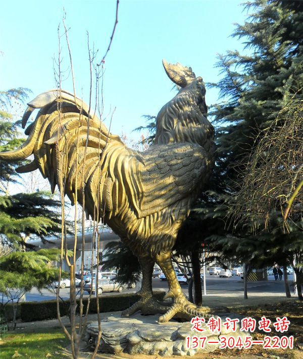 鹤壁艺术级公鸡大型铜雕