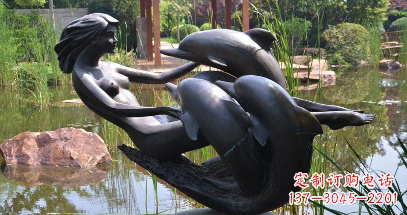 鹤壁唯美风格海豚铜雕
