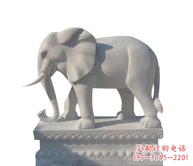 鹤壁公园汉白玉大象动物石雕
