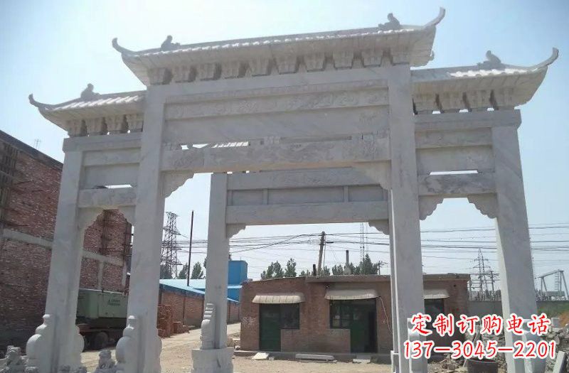 鹤壁牌坊石雕 – 三门牌坊石雕,极具风格的艺术品