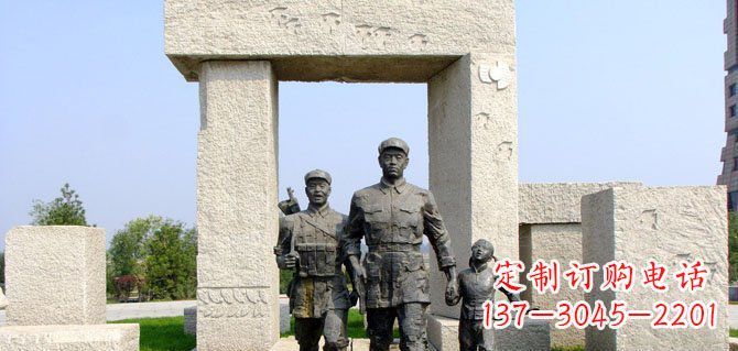 鹤壁纪念红军的铜雕制品