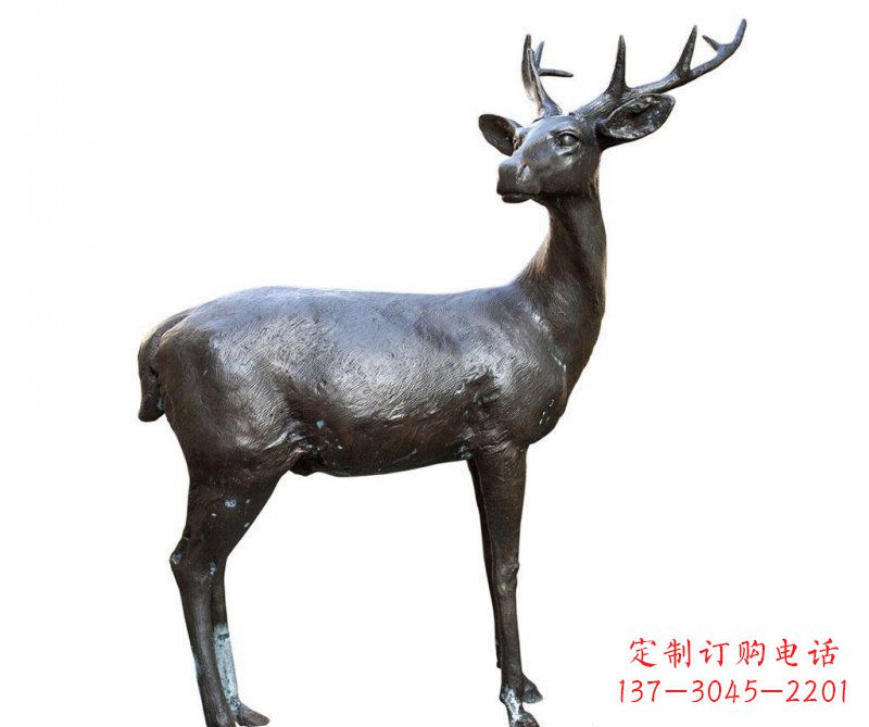 鹤壁铜雕回头鹿动物雕塑