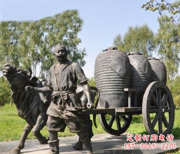 鹤壁唯美牛车铜雕