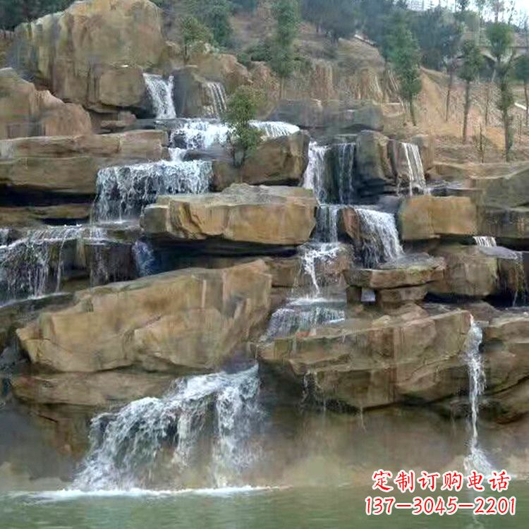 鹤壁中领雕塑公园假山流水景观雕塑