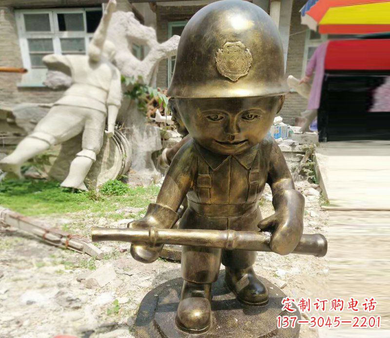 鹤壁精致细腻的交通警察铜雕