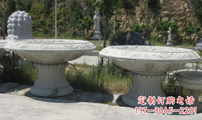 鹤壁美轮美奂的大理石花盆雕塑