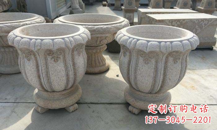 鹤壁优雅大理石花盆雕塑