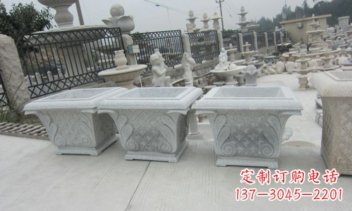 鹤壁精美的大理石花盆雕塑