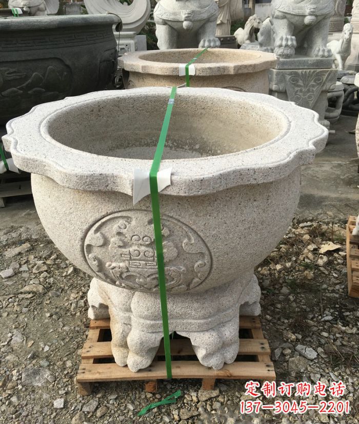 鹤壁高品质大理石水缸雕塑