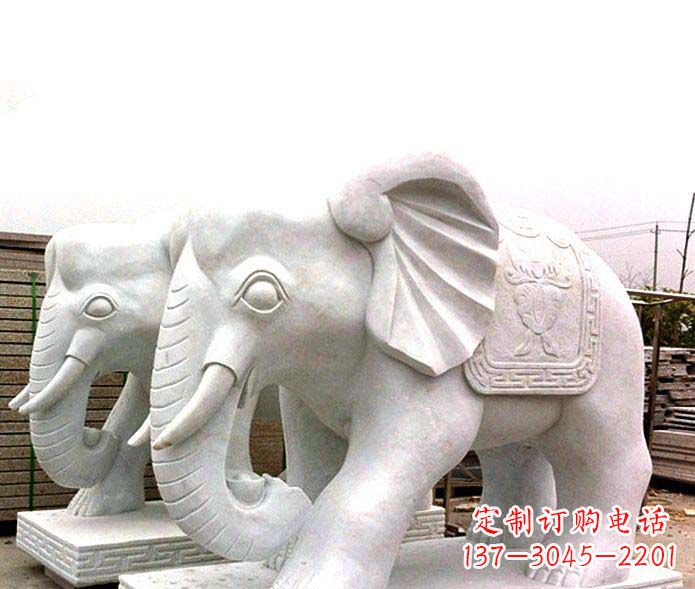 鹤壁精致细腻的大象石雕景观雕塑