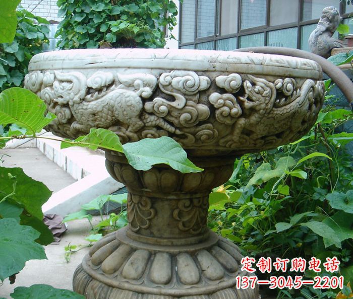 鹤壁仿古花盆石雕艺术品