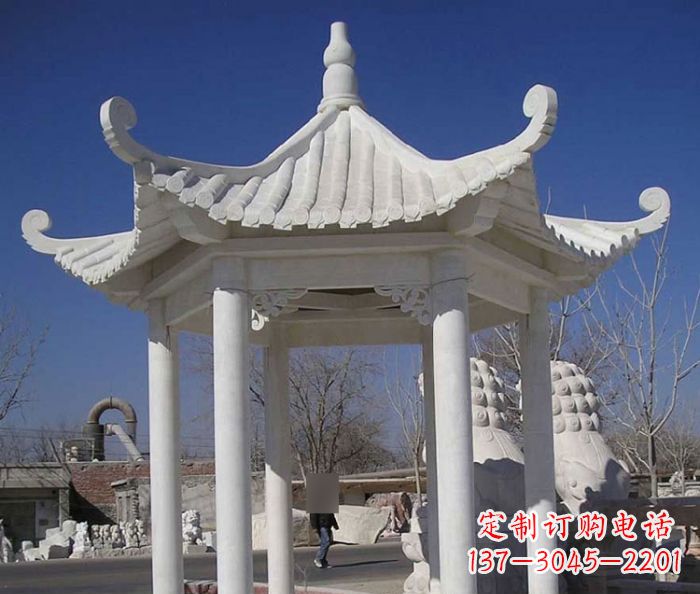 鹤壁汉白玉凉亭石雕